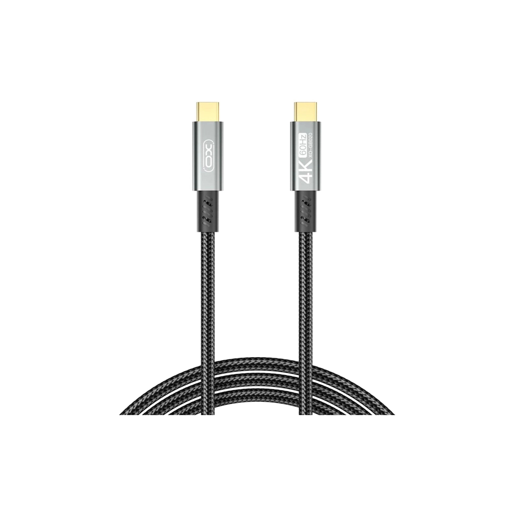 Дата кабель USB-C to USB-C 1.0m 100W PD black XO (GB020-CC.tranish) - зображення 1