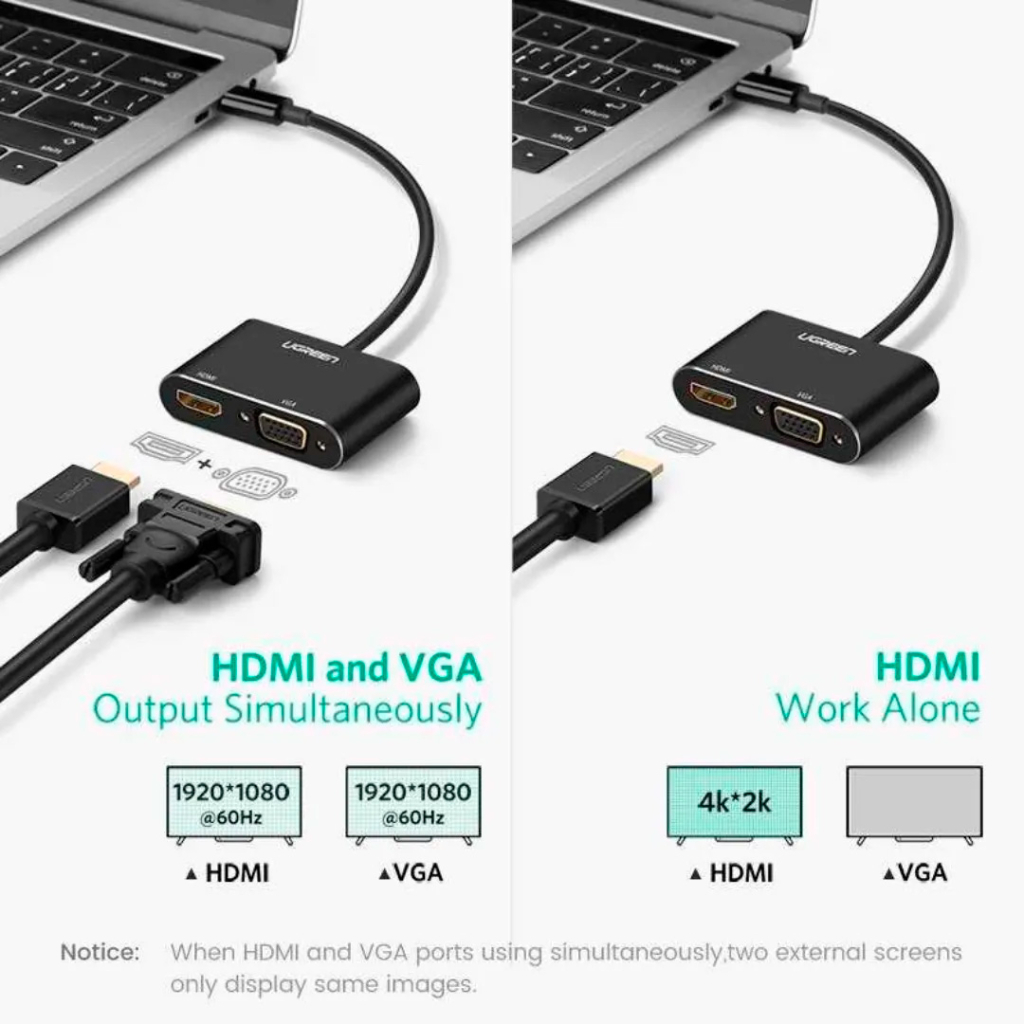 Перехідник USB 3.0 to HDMI + VGA CM449 gray Ugreen (20518) - picture 5