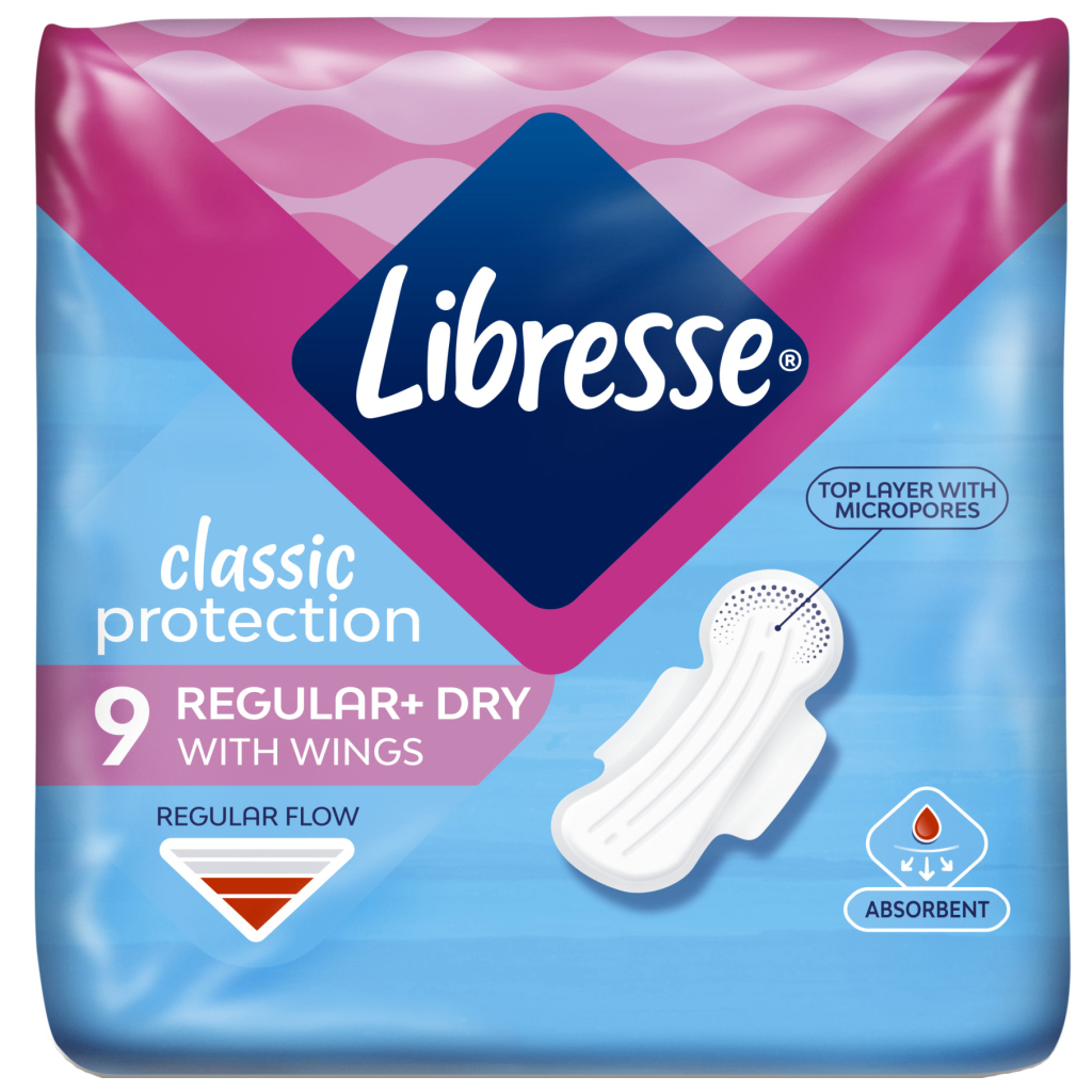 Гігієнічні прокладки Libresse Classic Protection Regular Dry 9 шт. (7322541233222) - зображення 1