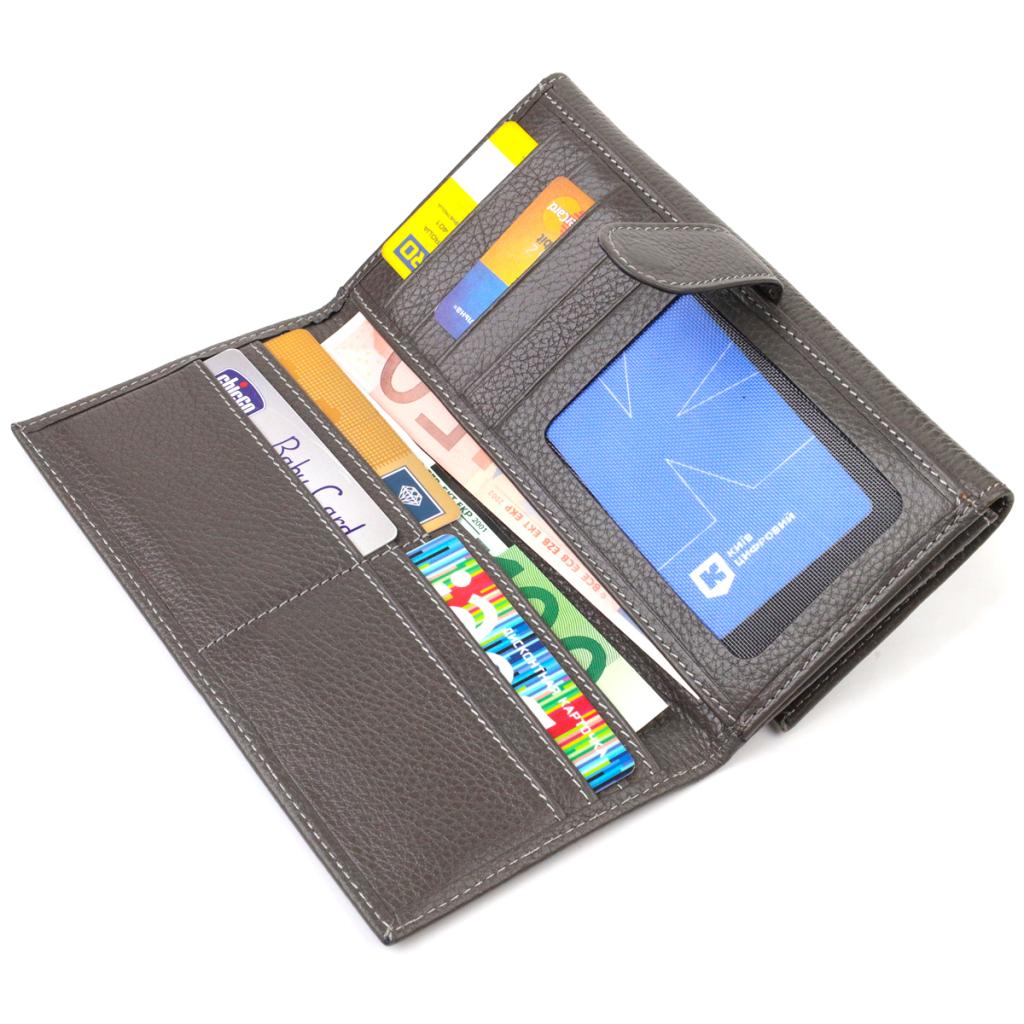 Портмоне Canpellini З натуральної шкіри флотар Сіре (21851) - зображення 6