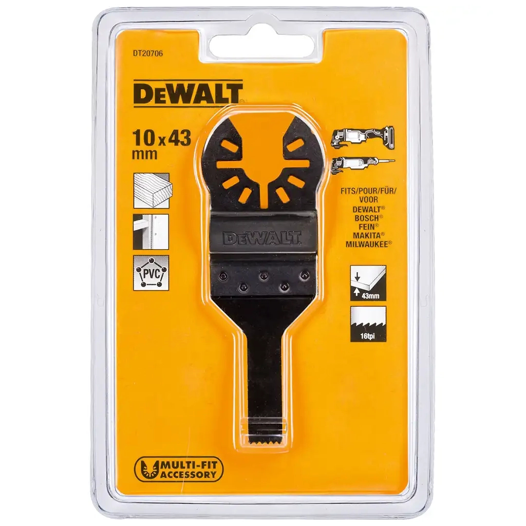 Полотно DeWALT для реноватора, занурювальне для DWE315, DCS355, ширина 10мм, 16 TPI (DT20706) - зображення 3