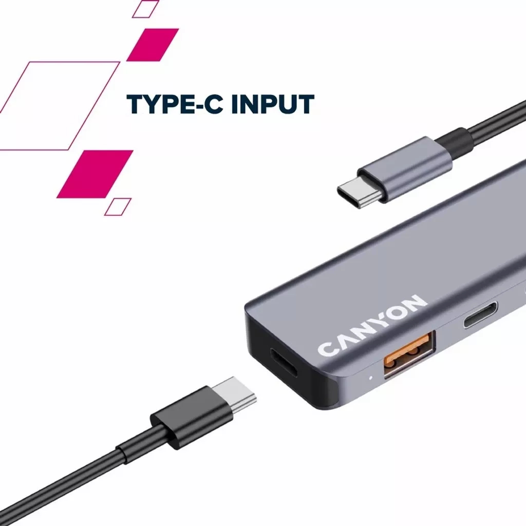 Концентратор Canyon hub DS-18 5in1 USB-C Grey (CNS-TDS18) - изображение 10