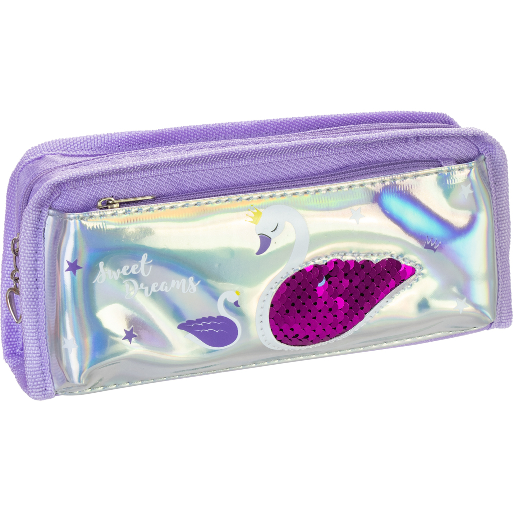 Пенал Cool For School голографічний з паєтками Sweet Dreams фіолетовий (CF86968) - зображення 1