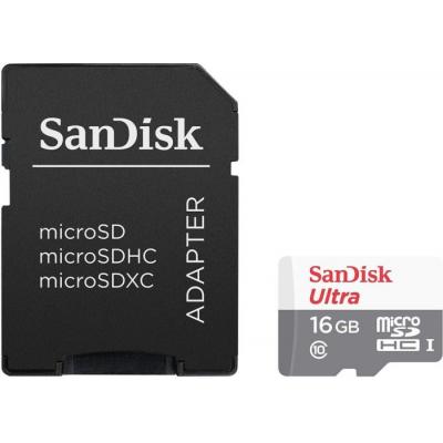 Карта пам'яті SanDisk 16GB microSD Class 10 UHS-I Ultra (SDSQUNS-016G-GN3MA) - зображення 1