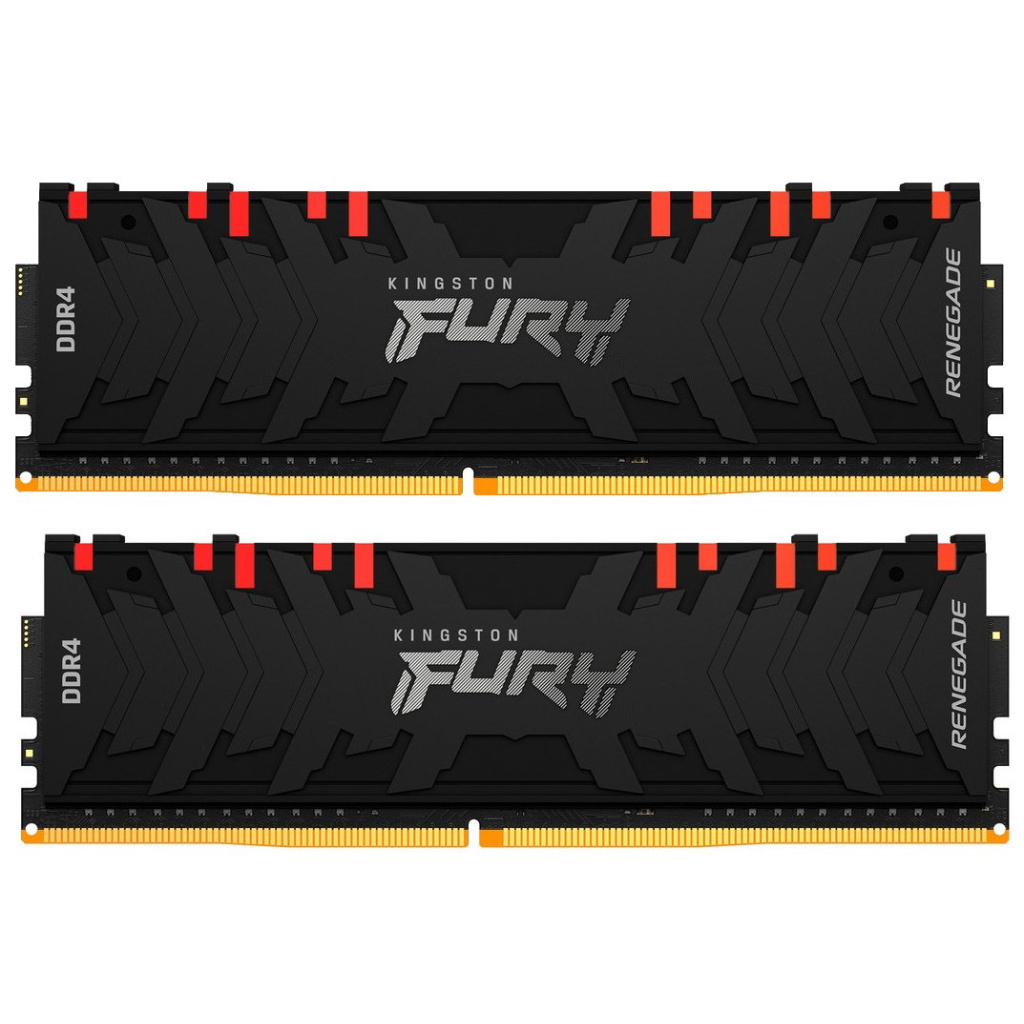Модуль пам'яті для комп'ютера DDR4 16GB (2x8GB) 4600 MHz FURY Renegade RGB Black Kingston Fury (ex.HyperX) (KF446C19RBAK2/16) - зображення 1