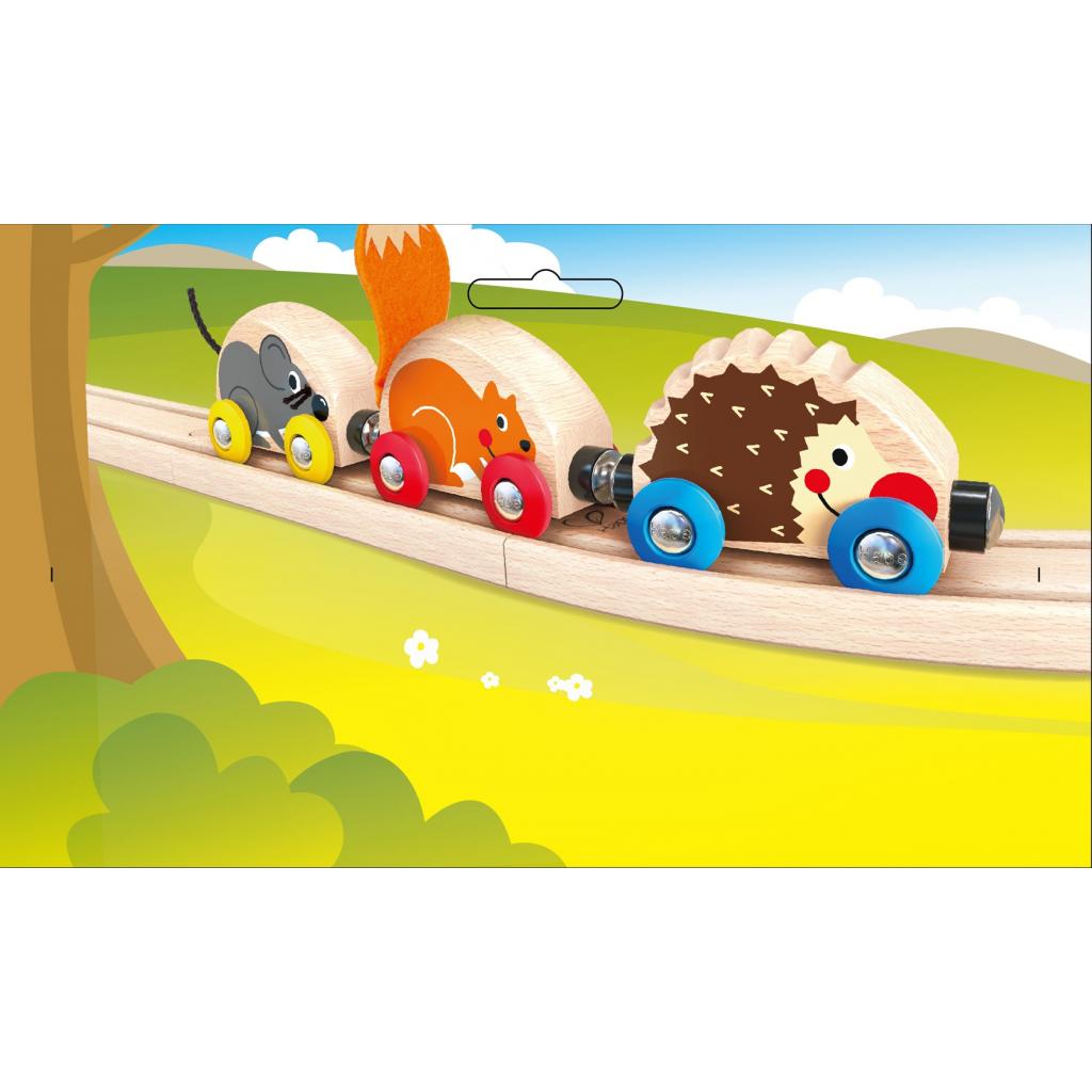 Залізниця Hape Паровозик 3 вагони "Лісові пригоди" (E3817) - зображення 4