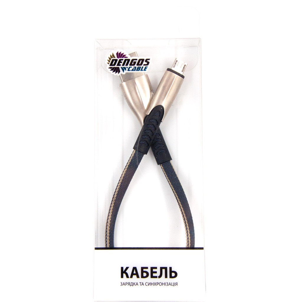 Дата кабель USB 2.0 AM to Micro 5P 0.25m gray Dengos (PLS-M-SHRT-PLSK-GREY) - зображення 3