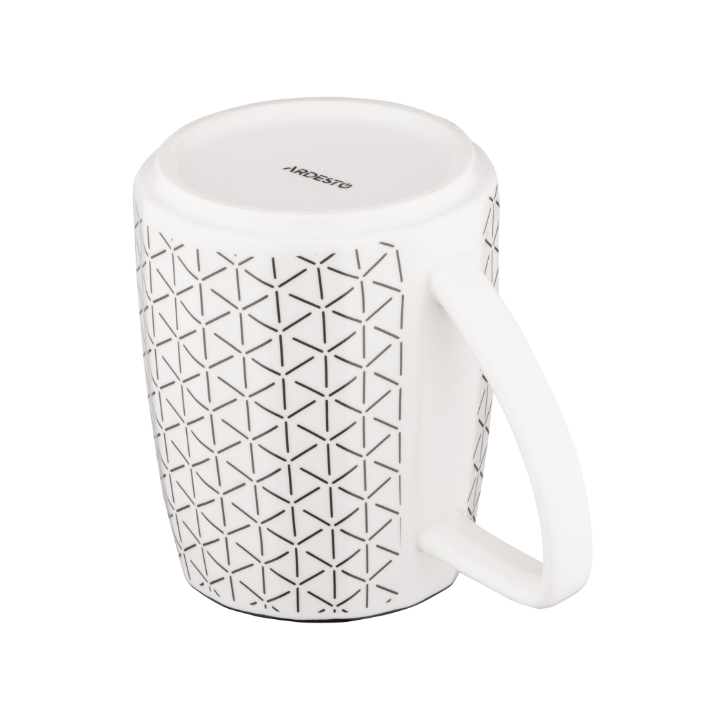 Чашка Ardesto Lamberto, 360мл, порцеляна, біло-сіра (AR3052) - зображення 5