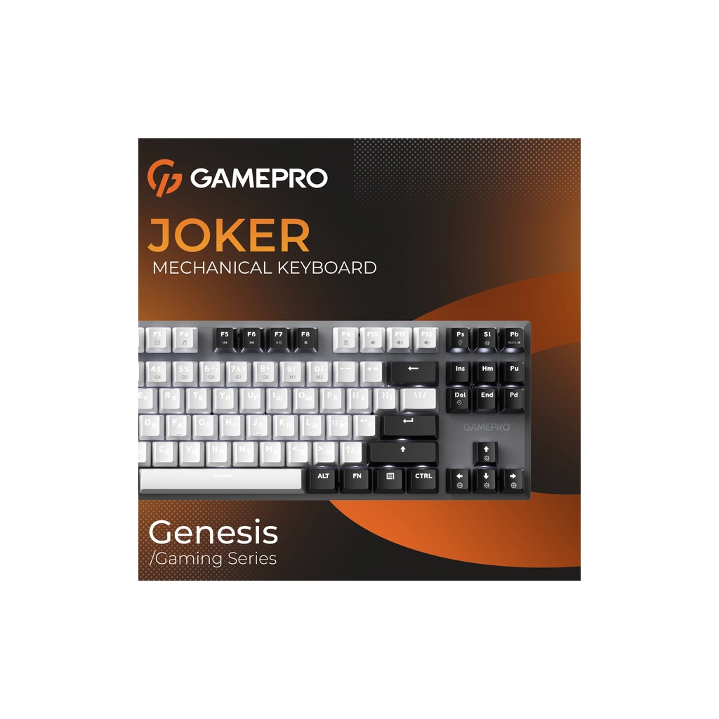Клавіатура GamePro Genesis Joker MK124G Outemu Red Switch USB UA Gray (MK124G) - зображення 8