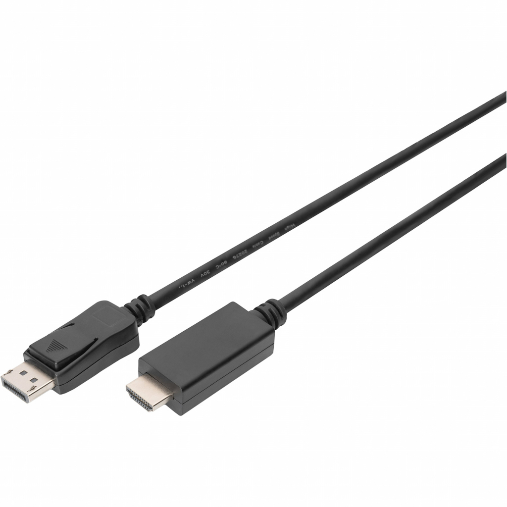 Кабель мультимедійний DisplayPort to HDMI 2.0m UHD 4K, M/M type A Digitus (AK-340303-020-S) - зображення 1