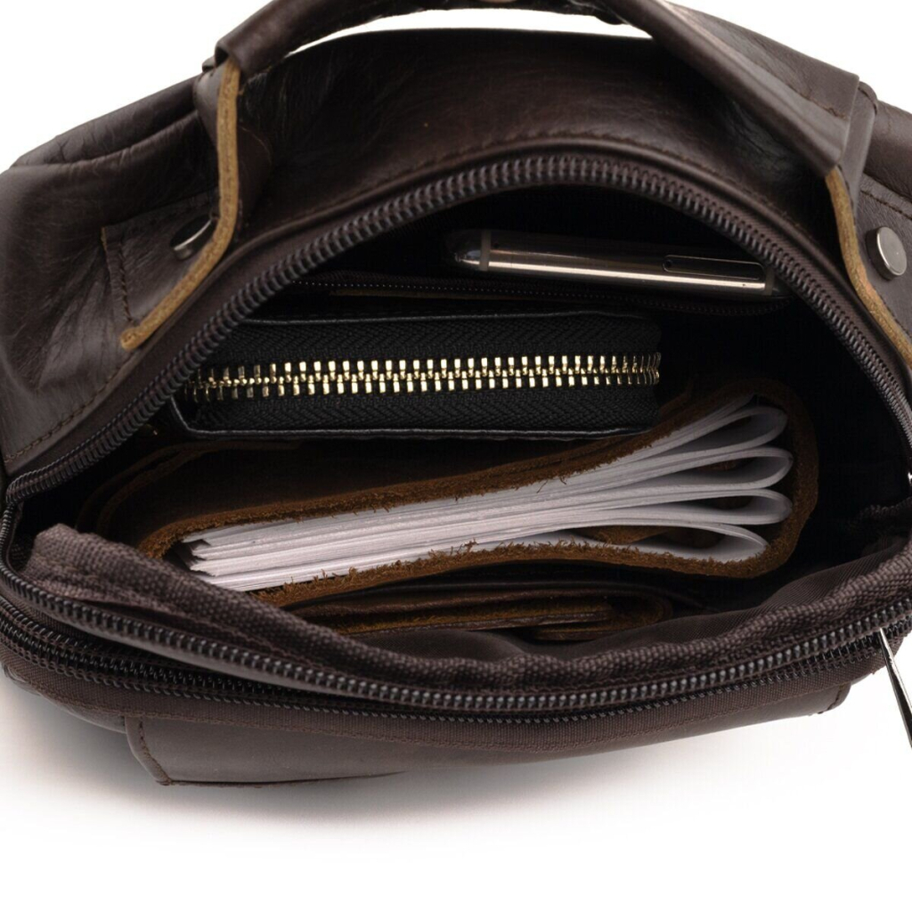 Сумка Vintage Зі щільної шкіри Коричнева (14996) - зображення 9