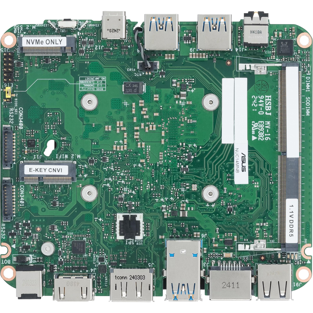Комп'ютер ASUS NUC 14 Essential RNUC14MNK3500002 Slim Kit(L6) / N355, M.2 22x80 NVMe and SATA SSD (90AR00M2-M00090) - зображення 11