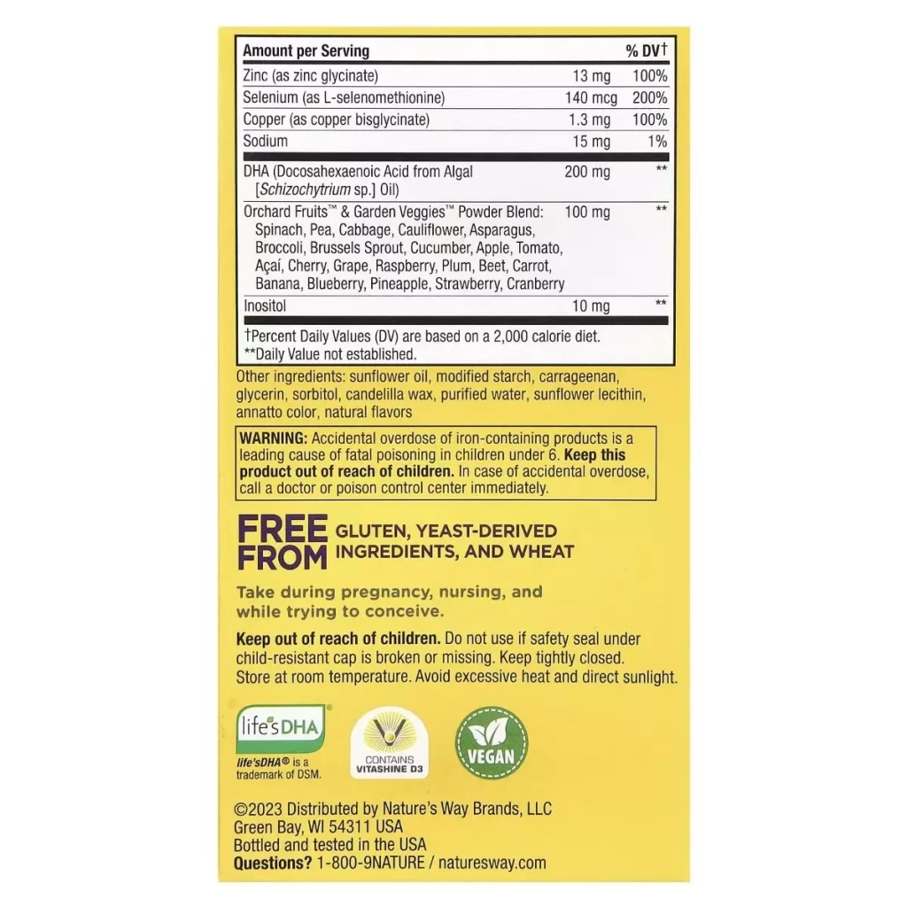 Вітамін Nature's Way Мультивітаміни преміум для вагітних, Alive! Complete Premium Pre (NWY-11209) - зображення 3
