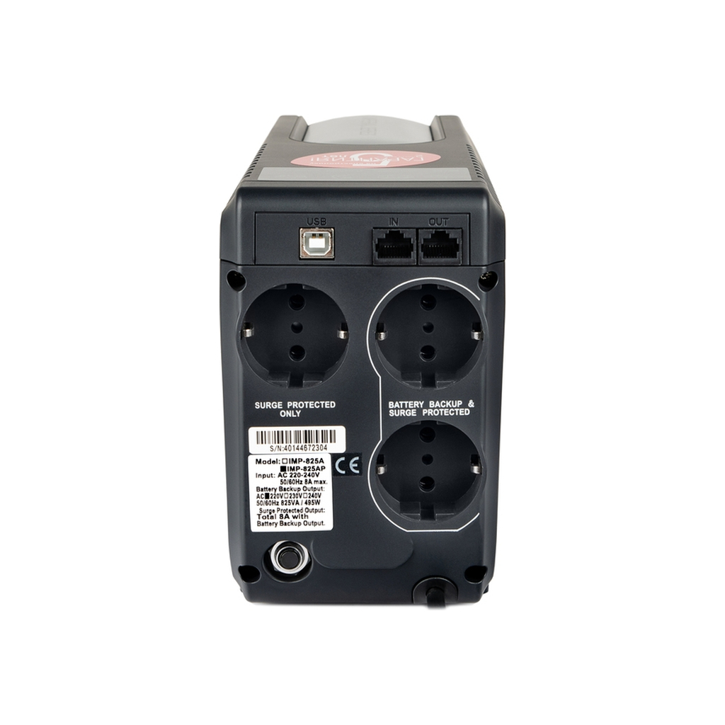 Пристрій безперебійного живлення Powercom IMP-825AP Schuko - зображення 3