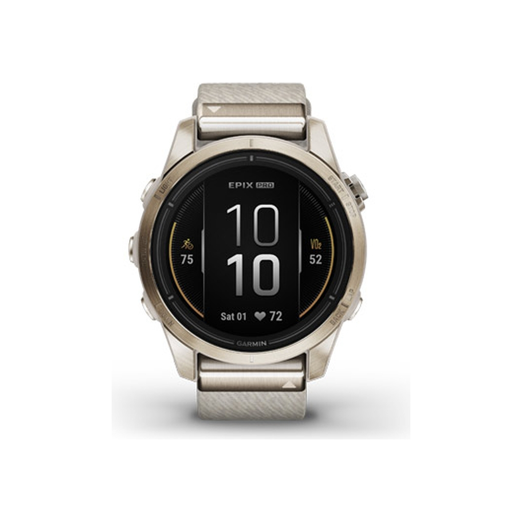 Смарт-годинник Garmin EPIX PRO (g2), 42mm, Saph, SftGld SS, Crm Hthr Nyln, Excl, GPS (010-02802-20) - зображення 2