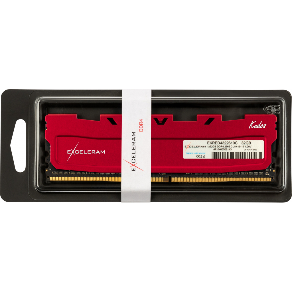 Модуль пам'яті для комп'ютера DDR4 32GB 2666 MHz Red Kudos eXceleram (EKRED4322619C) - зображення 3
