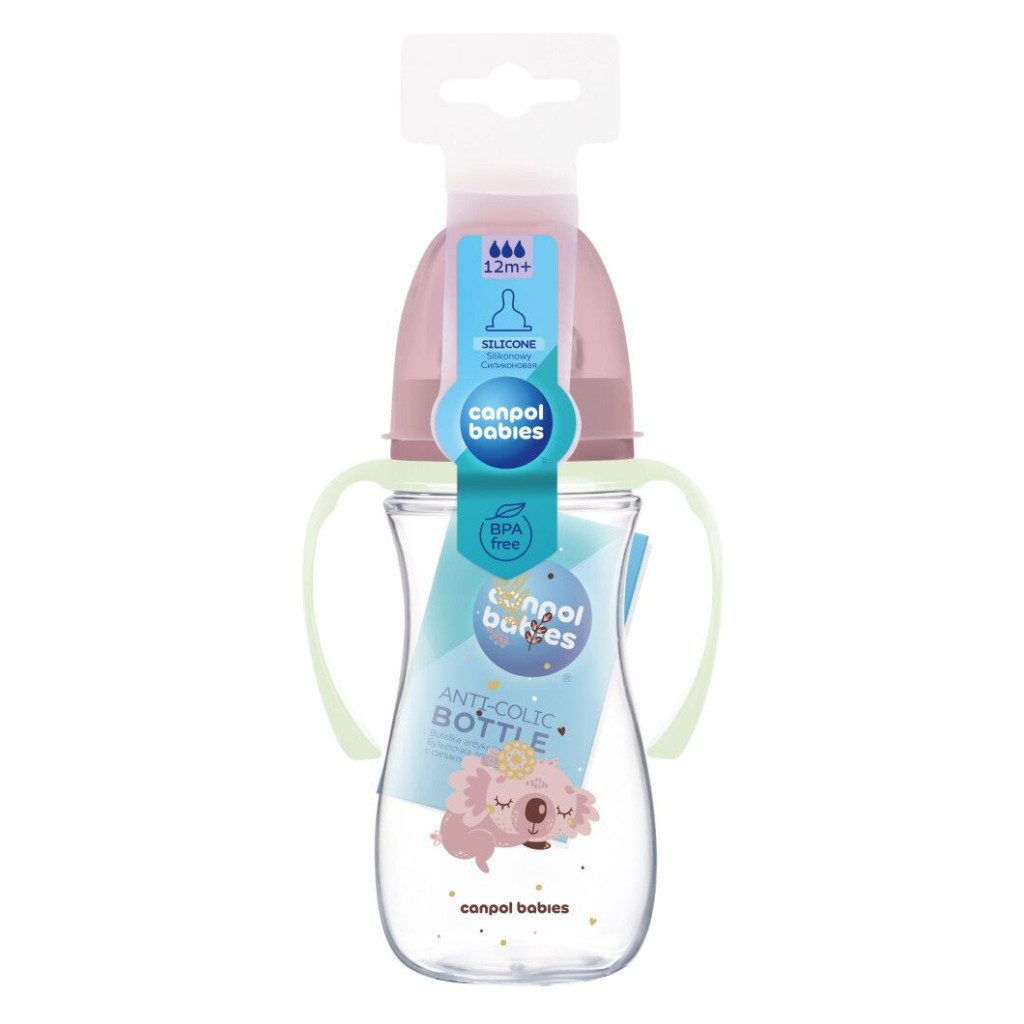 Пляшечка для годування Canpol babies Easystart Sleepy Koala 300 мл рожева (35/238_pin) - зображення 3