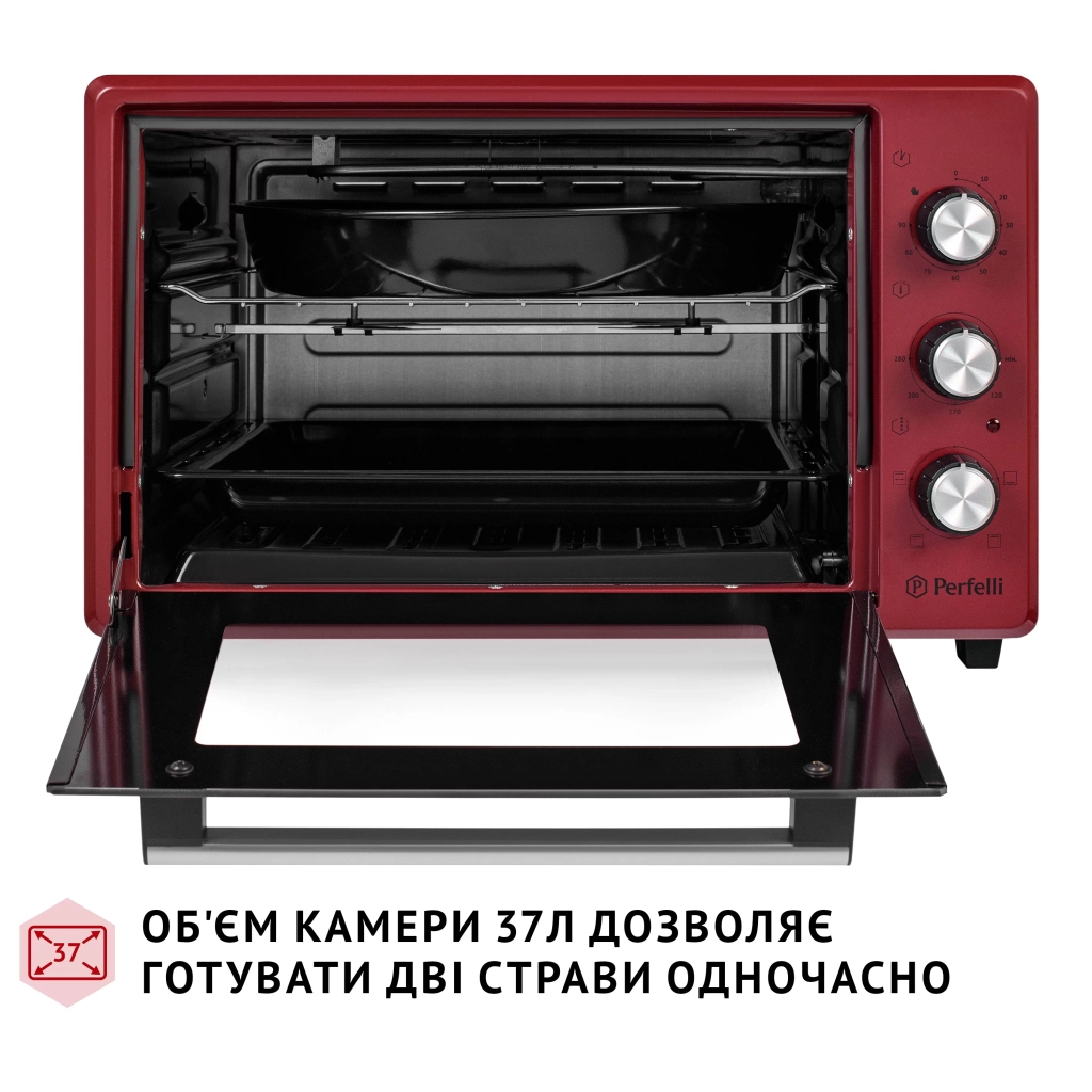 Електропіч Perfelli MIRAGE 37 RED - зображення 2