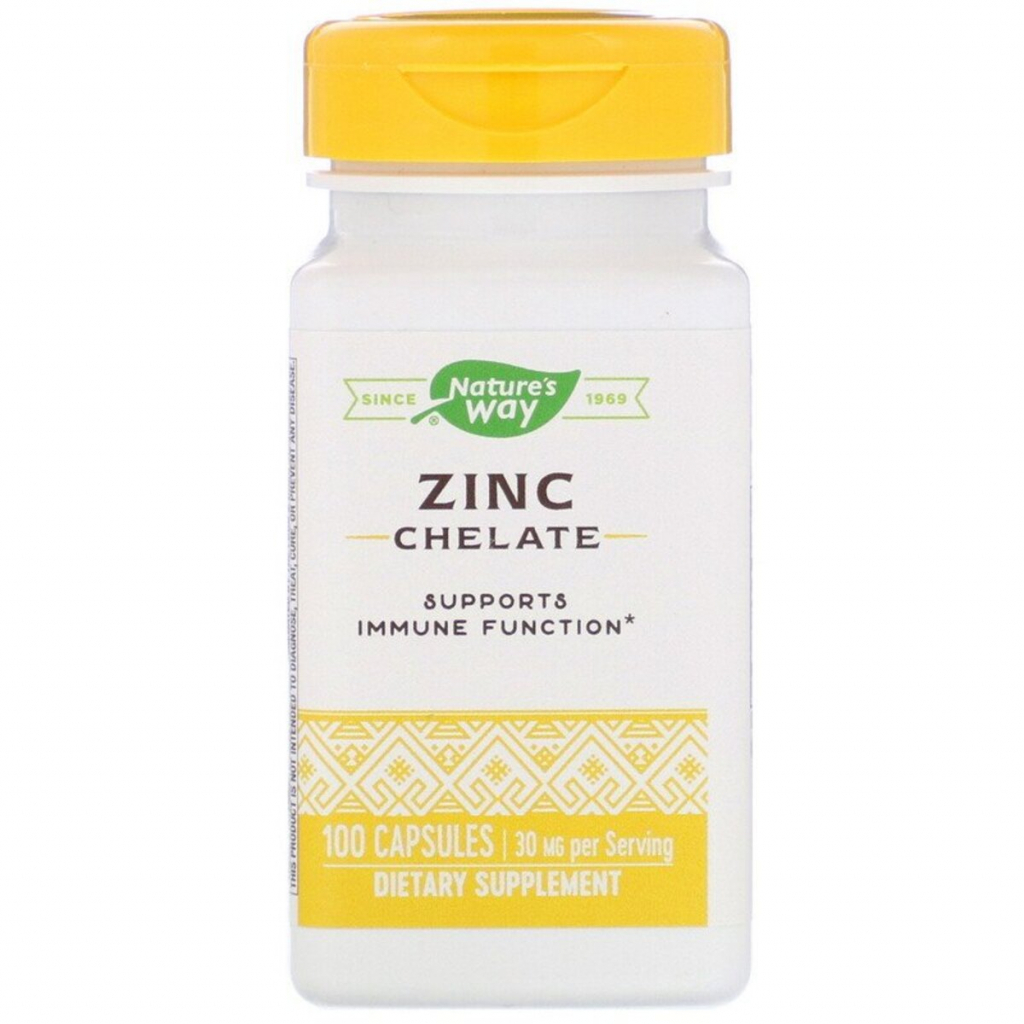 Мінерали Nature's Way Цинк Хелат, Zinc Chelate, 30 мг, 100 капсул (NWY41091) - зображення 1