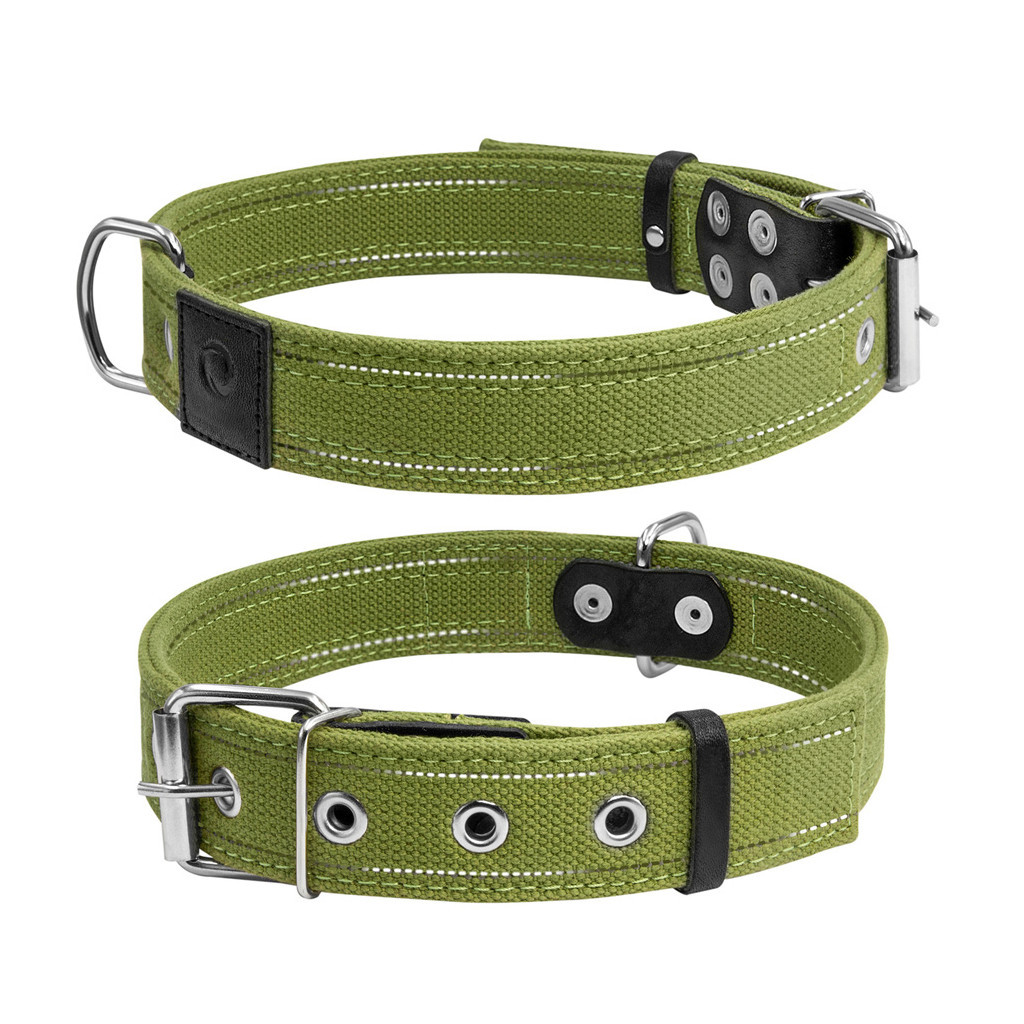 Нашийник для тварин Collar Брезент подвійний Ш 35 мм Д 51-63 см (6138) - зображення 1