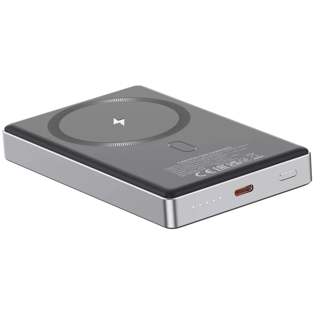 Батарея універсальна Canyon 10000mAh OnPower 510 slim Magsafe PD/20W Dark Grey (CNS-CPB510DG) - зображення 5