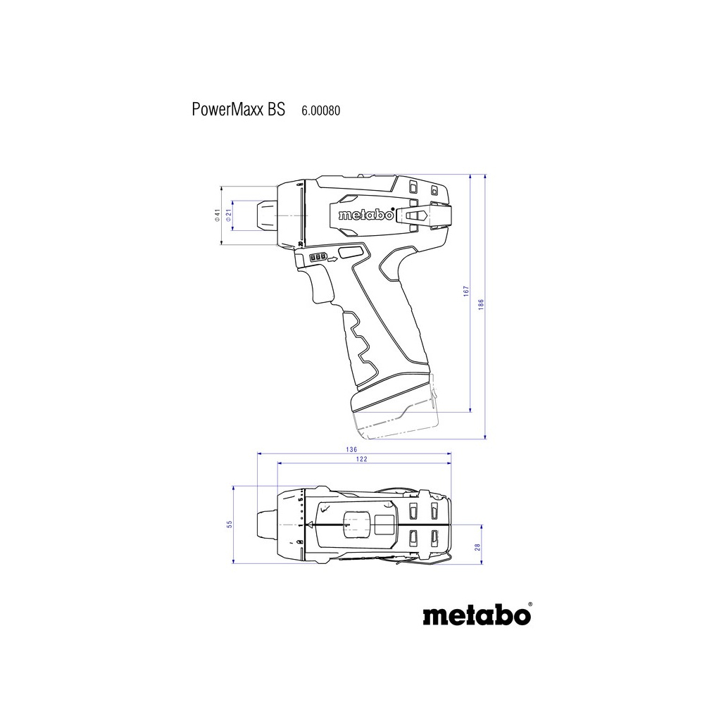 Шуруповерт Metabo PowerMaxxBS, 10.8 В, 2х2.0Аг, кейс (600080500) - зображення 2