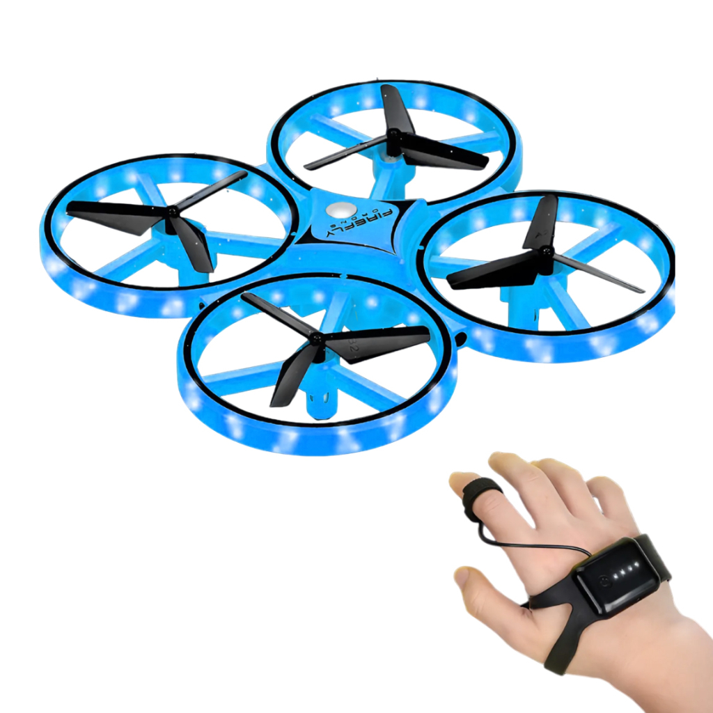 Радіокерована іграшка UFT Інтерактивний дитячий дрон з керуванням рукою та яскравим підсвічуванням HandCopter Blue (UFTHandCopterBlue) - зображення 1