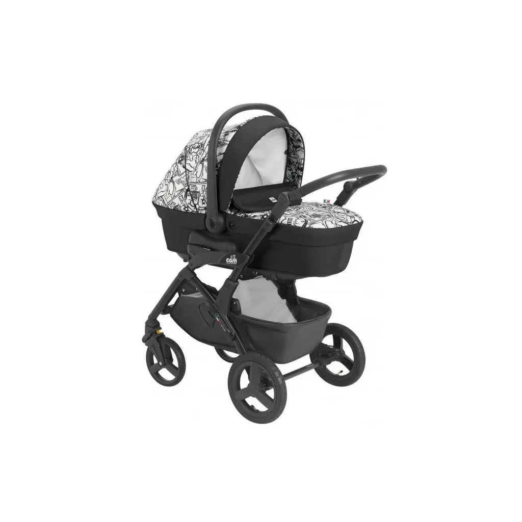 Коляска Cam 2 в 1 Dinamico Up Smart чорно-біле графіті (897010/782) - зображення 1