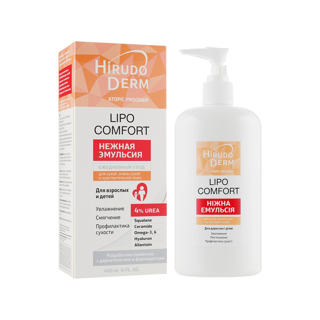 Крем для тіла Біокон Hirudo Derm Atopic Program Lipo Comfort 400 мл (4820160038127) - зображення 1