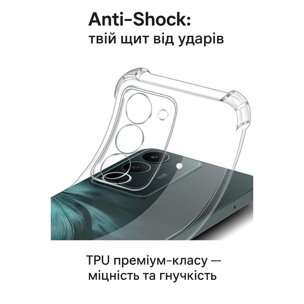 Чохол до мобільного телефона BeCover Anti-Shock Xiaomi Redmi 15 Clear (713811) - зображення 3
