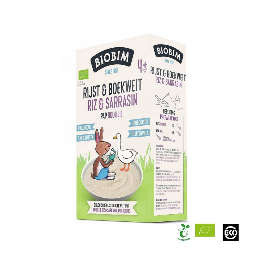 Дитяча каша Biobim безмолочна органічна Рис і гречка 200 г (8713445090506) - изображение 1