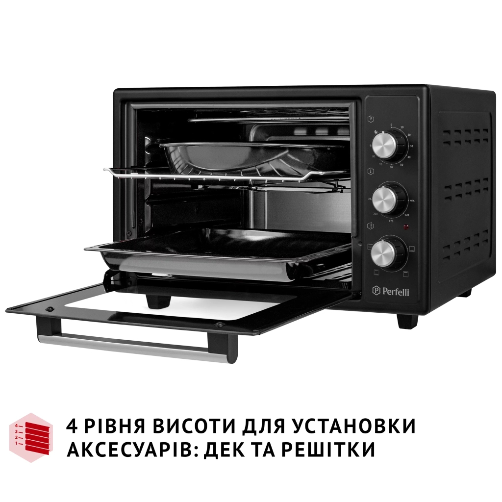 Електропіч Perfelli MIRAGE 37 BLACK - зображення 6