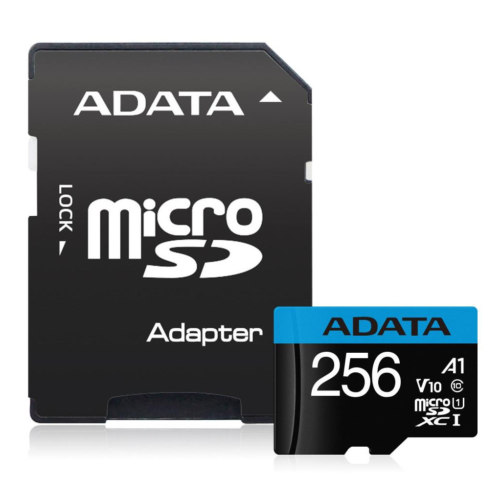 Карта пам'яті ADATA 256GB microSDXC calss 10 UHS-I V10 A1 (AUSDX256GUICL10A1-RA1) - зображення 1
