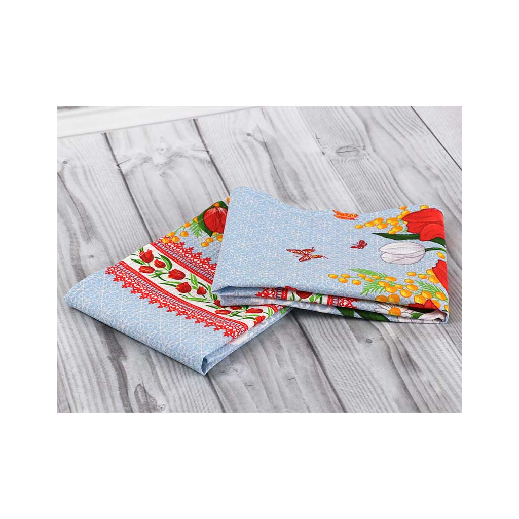 Рушник Руно вафельний набивний Весняні квіти- 1, 35х70 см (217.15_Весняні квіти_1) - зображення 7