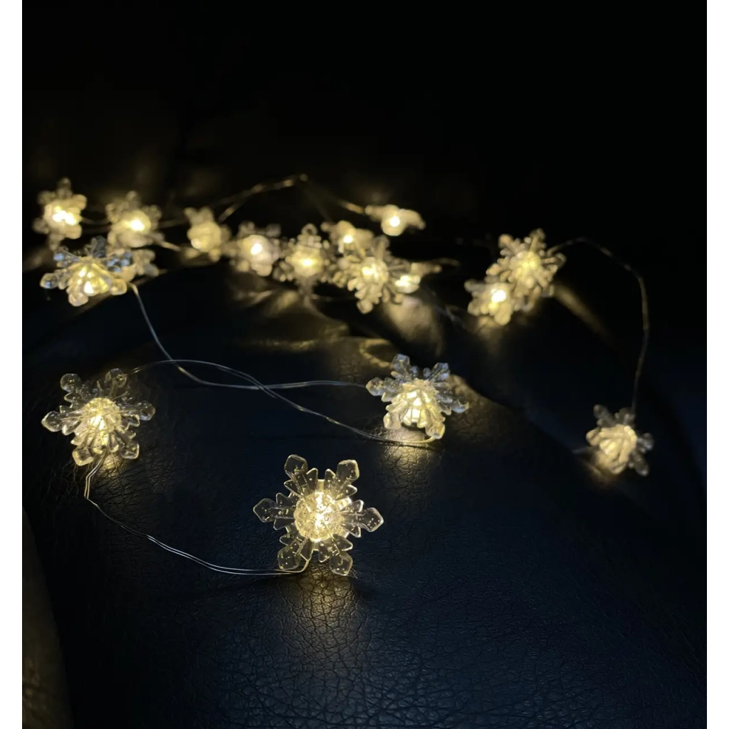 Гірлянда Chomik Сніжинки струна 2,2 м, 20 LED теплий білий, 2АА (5900779854208) - зображення 4