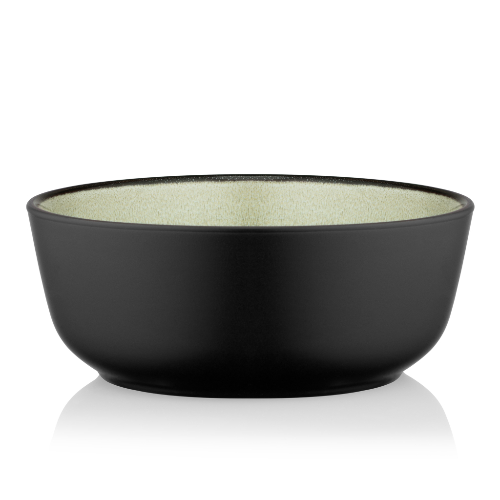 Салатник Ardesto Bolzano 720мл, кераміка, чорно-зелений, (AR2916BM) - зображення 1
