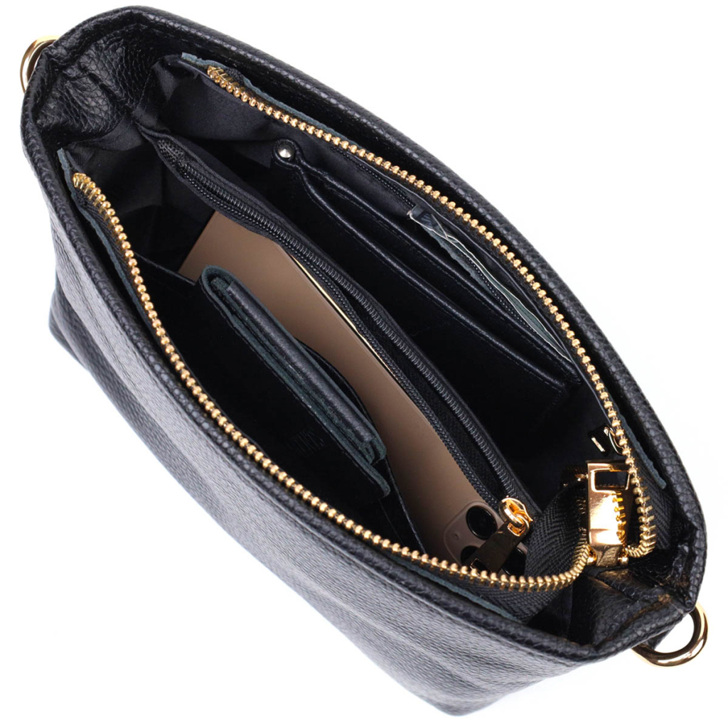 Сумка Vintage На плече з натуральної шкіри Чорна (22080) - зображення 7