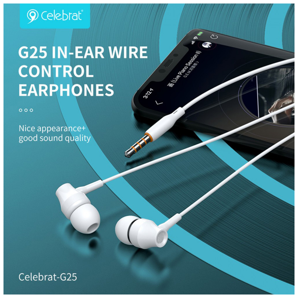 Навушники Celebrat G25 White (1006645) - зображення 4
