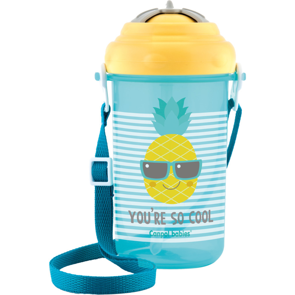Поїльник-непроливайка Canpol babies з малюнком і трубкою 400 мл Блакитний (4/102_yel) - зображення 1