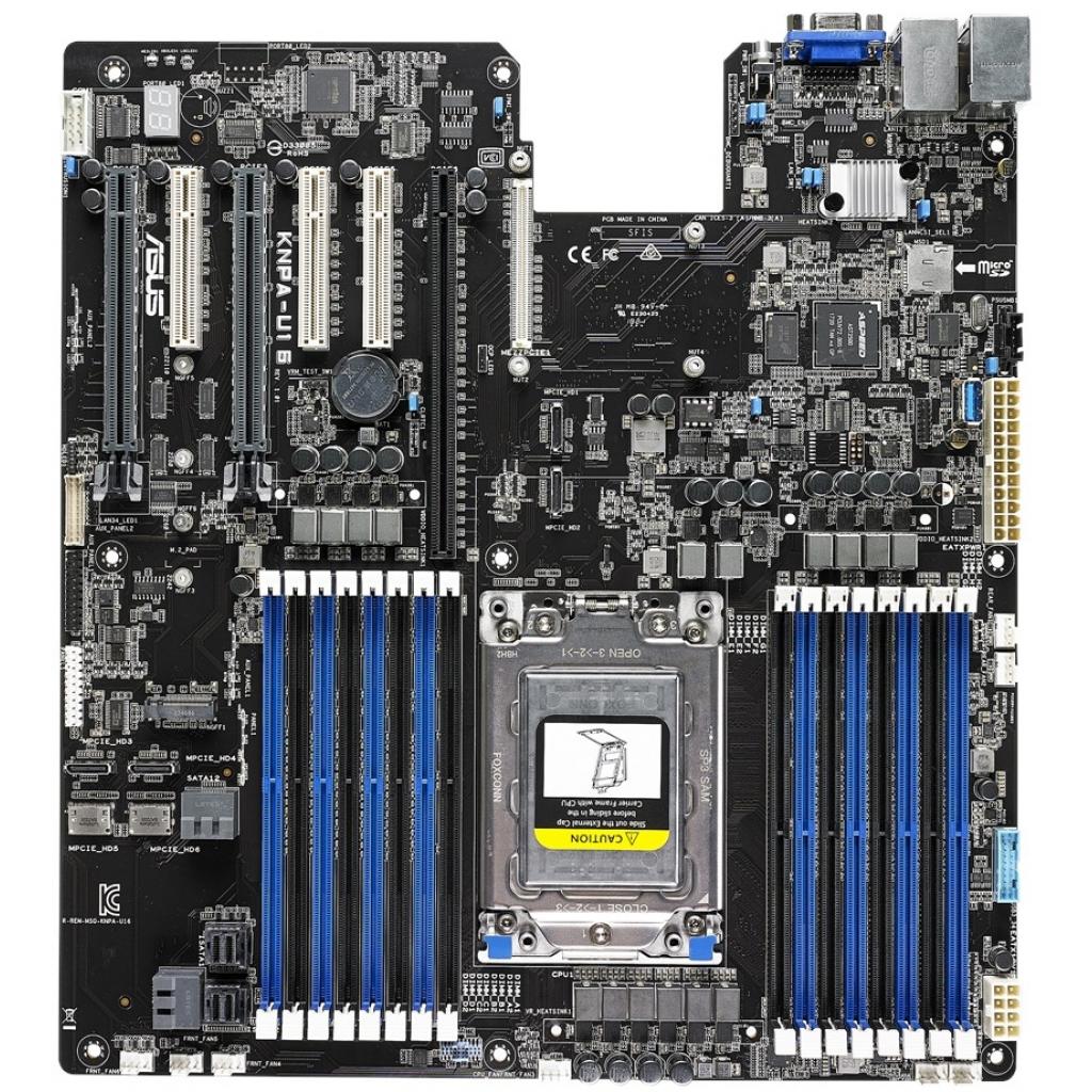 Серверна материнська плата ASUS KNPA-U16 SP3 AMD EPYC™ 7000 Series 16xDDR4 VGA AST2500 64MB (KNPA-U16) - зображення 2