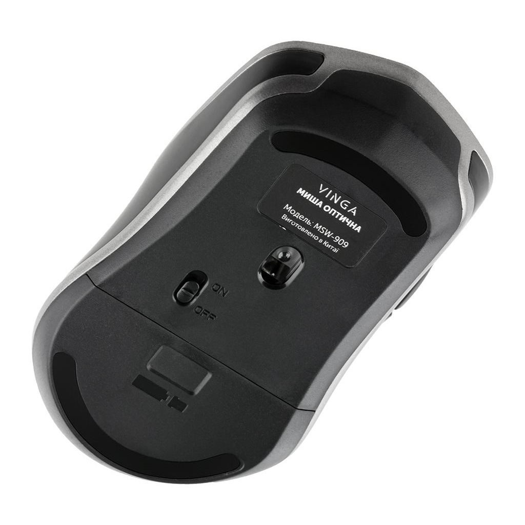 Мишка Vinga MSW-909 Silent black-grey - зображення 7