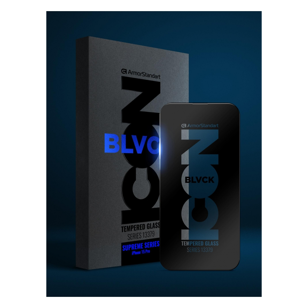Скло захисне Armorstandart Supreme Black Icon 3D Apple iPhone 15 Plus Black (ARM68222) - зображення 2