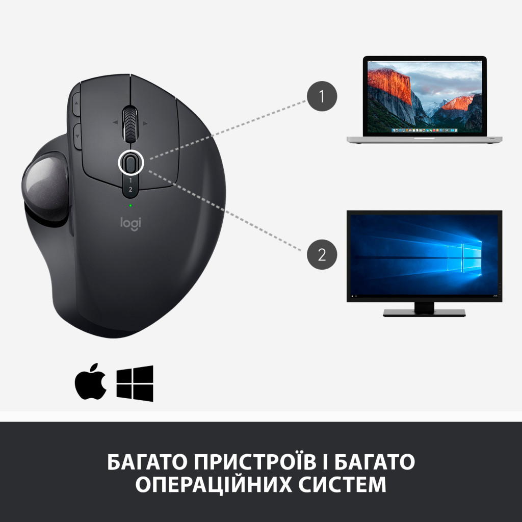 Мишка Logitech MX Ergo Bluetooth Graphite (910-005179) - зображення 11