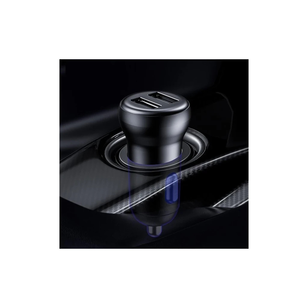 FM модулятор Baseus T Shaped S-16 2 х USB Type-A, microSD, AUX Black (CCMT000201) - зображення 7