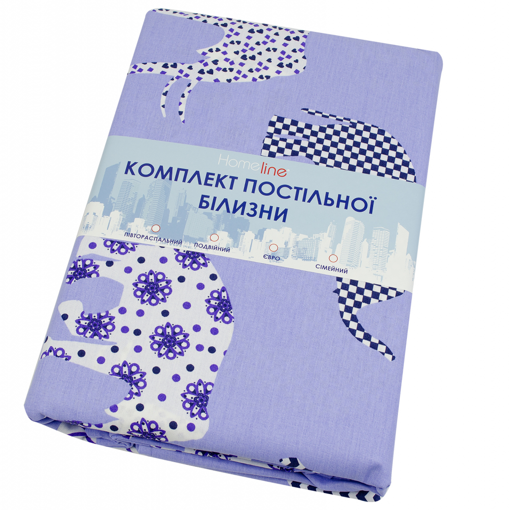 Постільна білизна Home Line Слони бузковий колір бязь полуторний (156315) - зображення 2