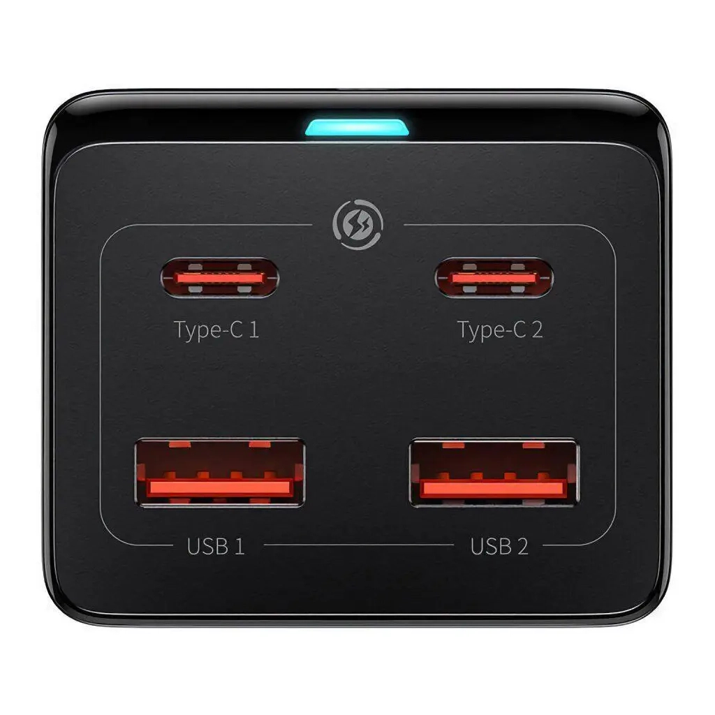Зарядний пристрій Baseus AC + 2xUSB-C 100W + 2xUSB + cable USB-C to USB-C 100W 1.0m black (PSZM000401) - зображення 5