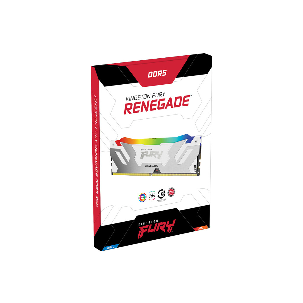 Модуль пам'яті для комп'ютера DDR5 64GB (2x32GB) 6000 MHz Renegade RGB White XMP Kingston Fury (ex.HyperX) (KF560C32RWAK2-64) - зображення 5