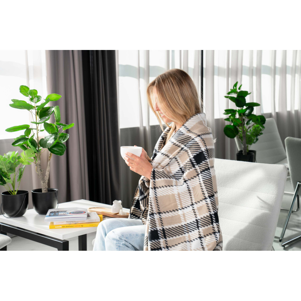 Плед Ardesto Fleece клітинка коричнева 130х160 см (ART0703PB) - зображення 3