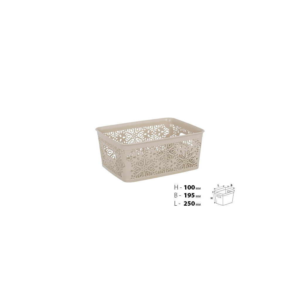 Кошик для зберігання Violet House 0501 1 Ажур Cappuccino 5 л (0501 1 Ажур CAP б/кр. 5 л) - зображення 2