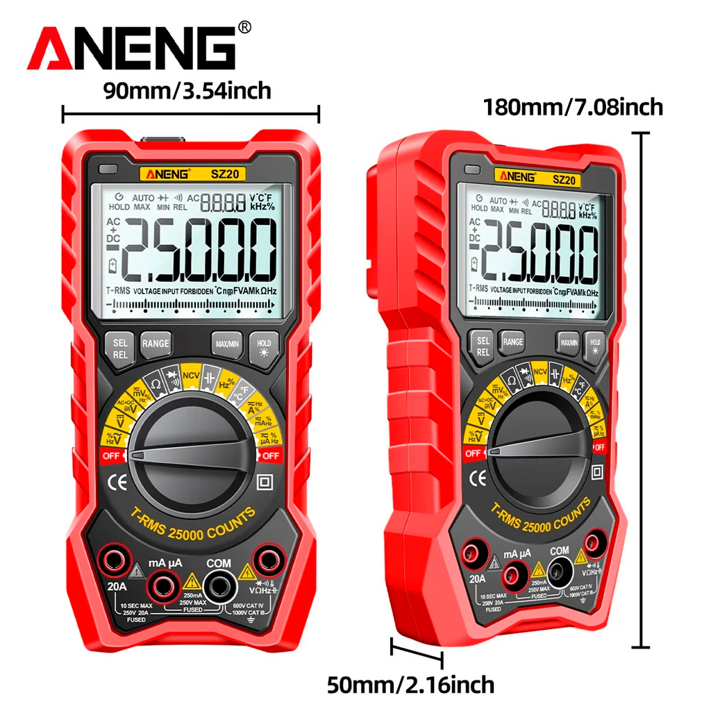 Цифровий мультиметр ANENG AN-SZ20, V, A, R, C, T, F (AN-SZ20) - зображення 3
